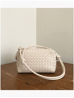 Woven Vegan Leather Crossbody Bag, Compact Hobo for Daily Essentials